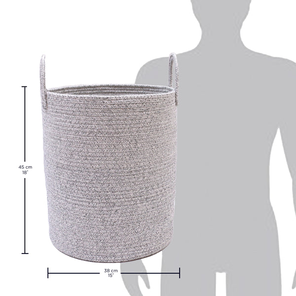 Cotton Rope Storage Basket - Full Mixed Gray - Tall