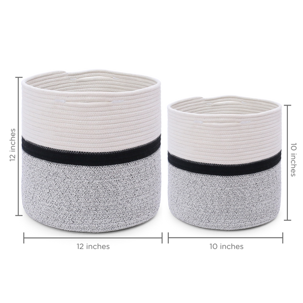 2-Pack Planter Basket - Off-White, Black and Gray