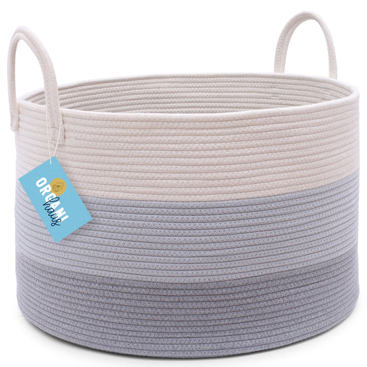 Cotton Rope Storage Basket - 3-Tone Gray - Wide