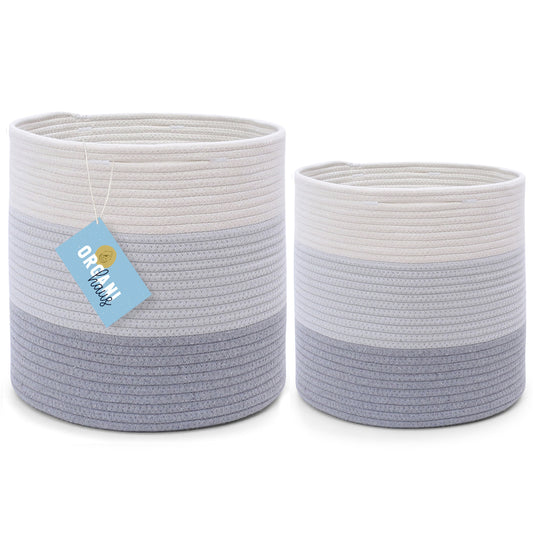 2-Pack Toned Gray Planter Basket