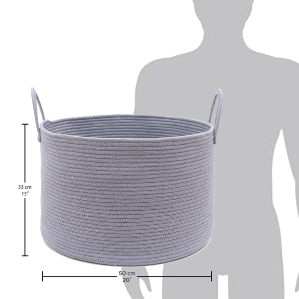 Cotton Rope Storage Basket - Full Gray - Wide