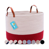 The Benjamin - Decorative Storage Baskets with Real Leather Handles