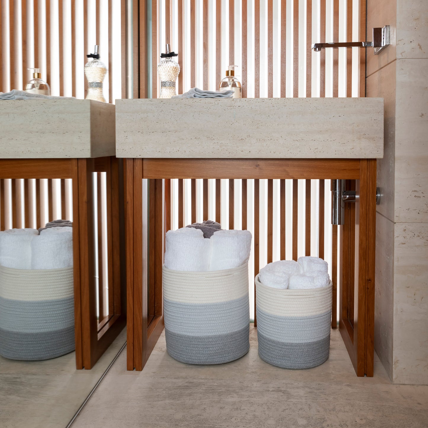 2-Pack Toned Gray Planter Basket