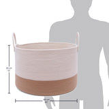 Cotton Rope Storage Basket - Honey & Off-White - Wide