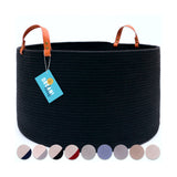 The Benjamin - Decorative Storage Baskets with Real Leather Handles