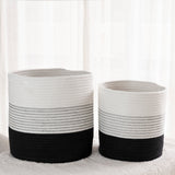 2-Pack Planter Basket - White & Off White w/ Stitches