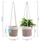 Cotton Rope Hanging Planter Basket - Set of 2 - Brown & Off-White