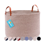 The Benjamin - Decorative Storage Baskets with Real Leather Handles