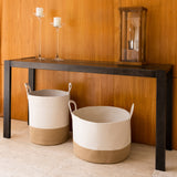 Cotton Rope Storage Basket - Honey & Off-White - Tall