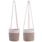 Cotton Rope Hanging Planter Basket - Set of 2 - Brown & Off-White