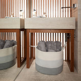 Cotton Rope Storage Basket - 3-Tone Gray - Wide