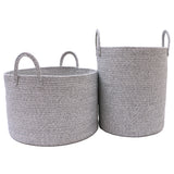 Cotton Rope Storage Basket - Full Mixed Gray - Tall