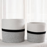 2-Pack Planter Basket - Off-White, Black and Gray