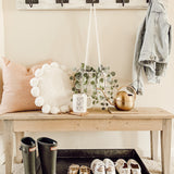 Cotton Rope Hanging Planter Basket - Set of 2 - Off-White w/ Stitches