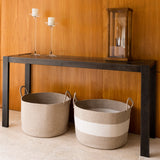 Cotton Rope Storage Basket - 3-Tone Brown & Off-White - Wide