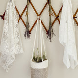 Cotton Rope Hanging Planter Basket - Set of 2 - Brown & Off-White