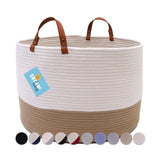 The Benjamin - Decorative Storage Baskets with Real Leather Handles