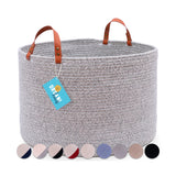 The Benjamin - Decorative Storage Baskets with Real Leather Handles