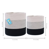 2-Pack Planter Basket - White & Off White w/ Stitches