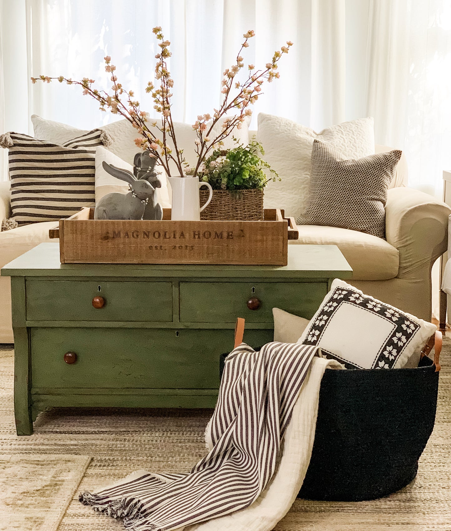 The Benjamin - Decorative Storage Baskets with Real Leather Handles