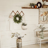 Cotton Rope Hanging Planter Basket - Set of 2 - Gray & Off-White