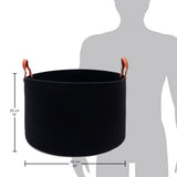 The Benjamin - Decorative Storage Baskets with Real Leather Handles