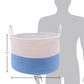 Cotton Rope Storage Basket - Blue & Off-White - Wide