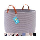 The Benjamin - Decorative Storage Baskets with Real Leather Handles