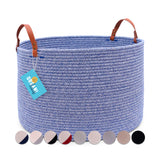 The Benjamin - Decorative Storage Baskets with Real Leather Handles