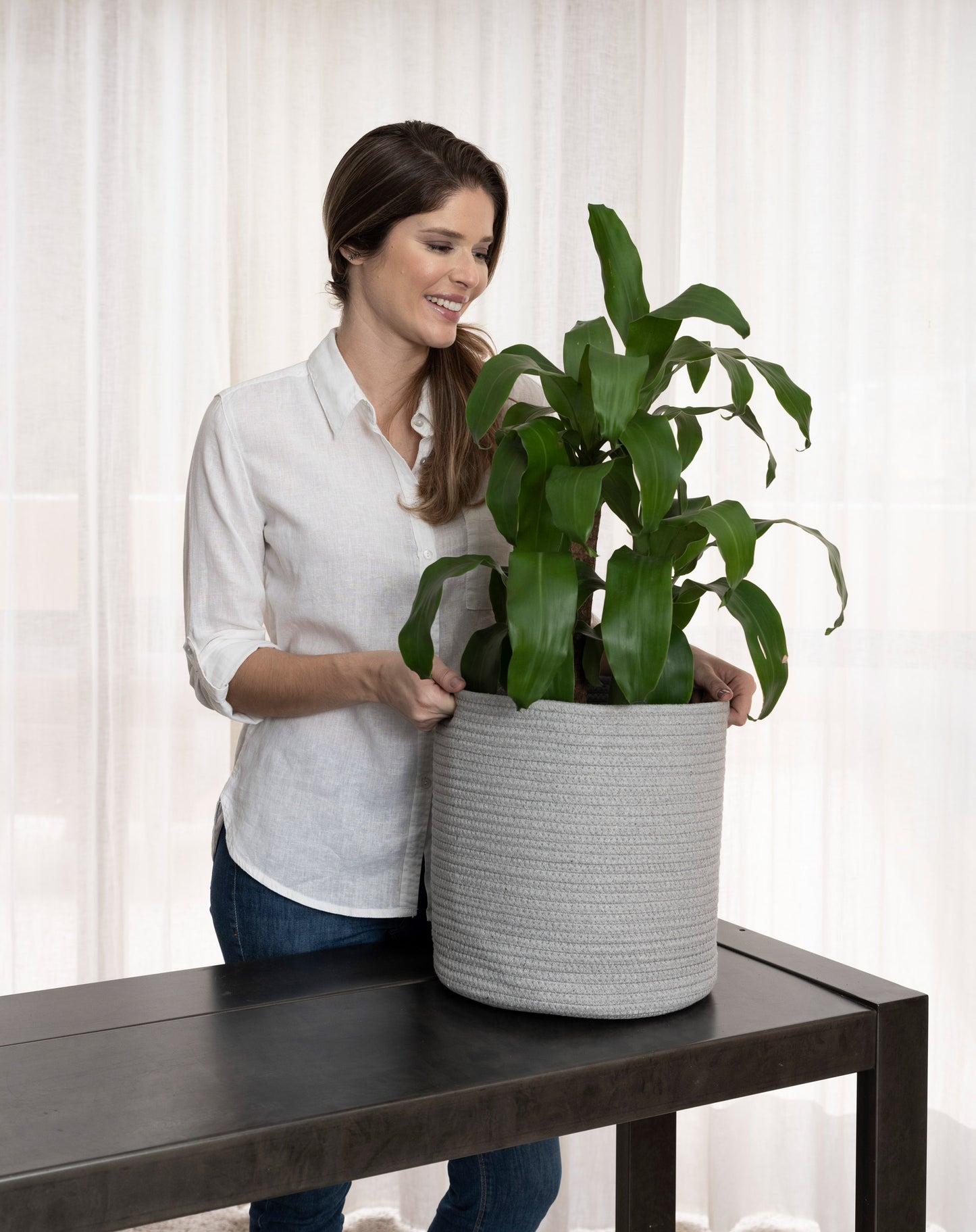 2-Pack Gray Planter Basket