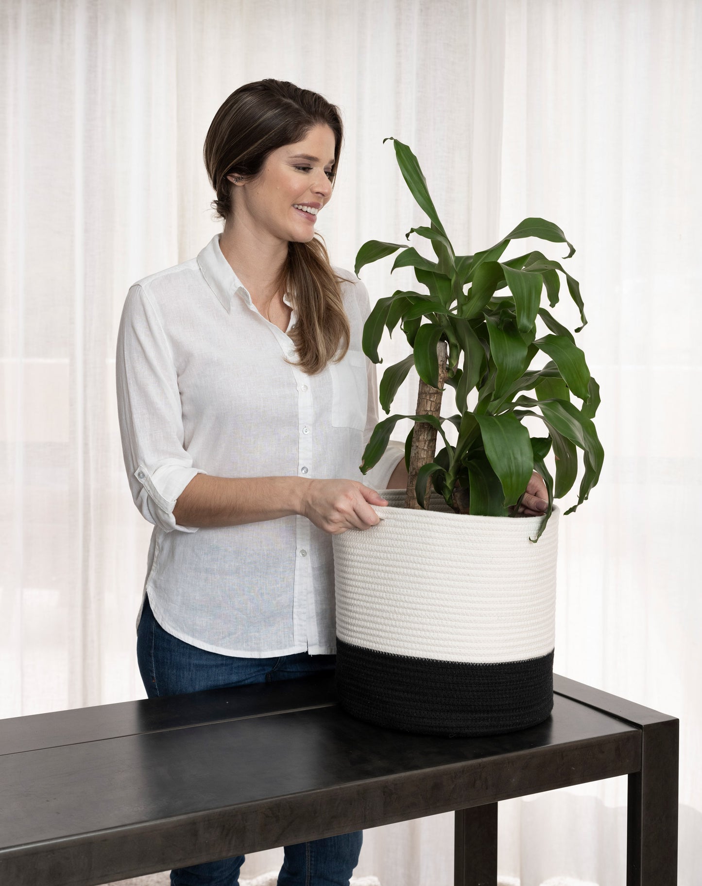 2-Pack Planter Basket - White & Black