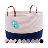 The Benjamin - Decorative Storage Baskets with Real Leather Handles