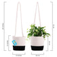 Cotton Rope Hanging Planter Basket - Set of 2 - Black & Off-White