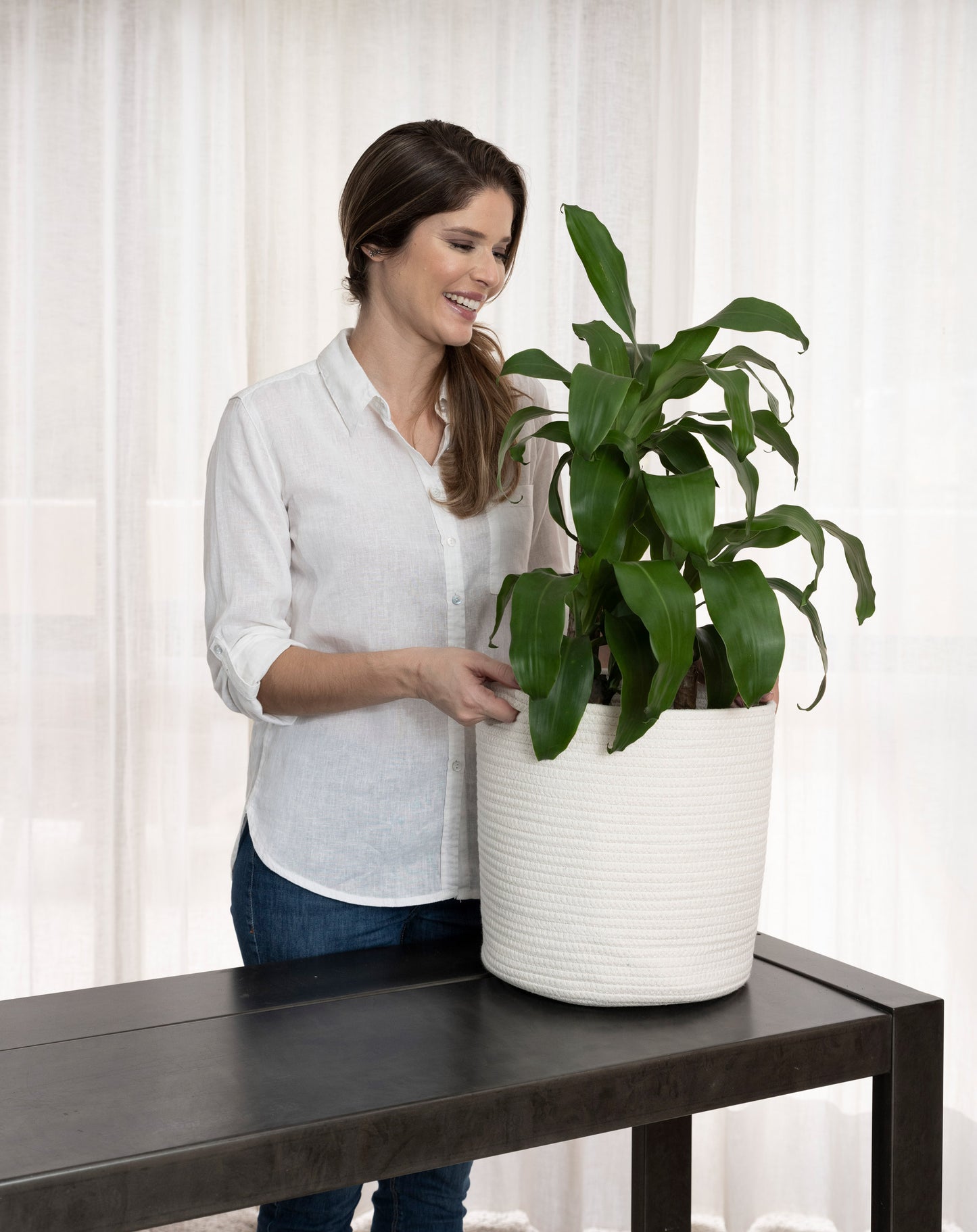2-Pack Off-White Planter Basket