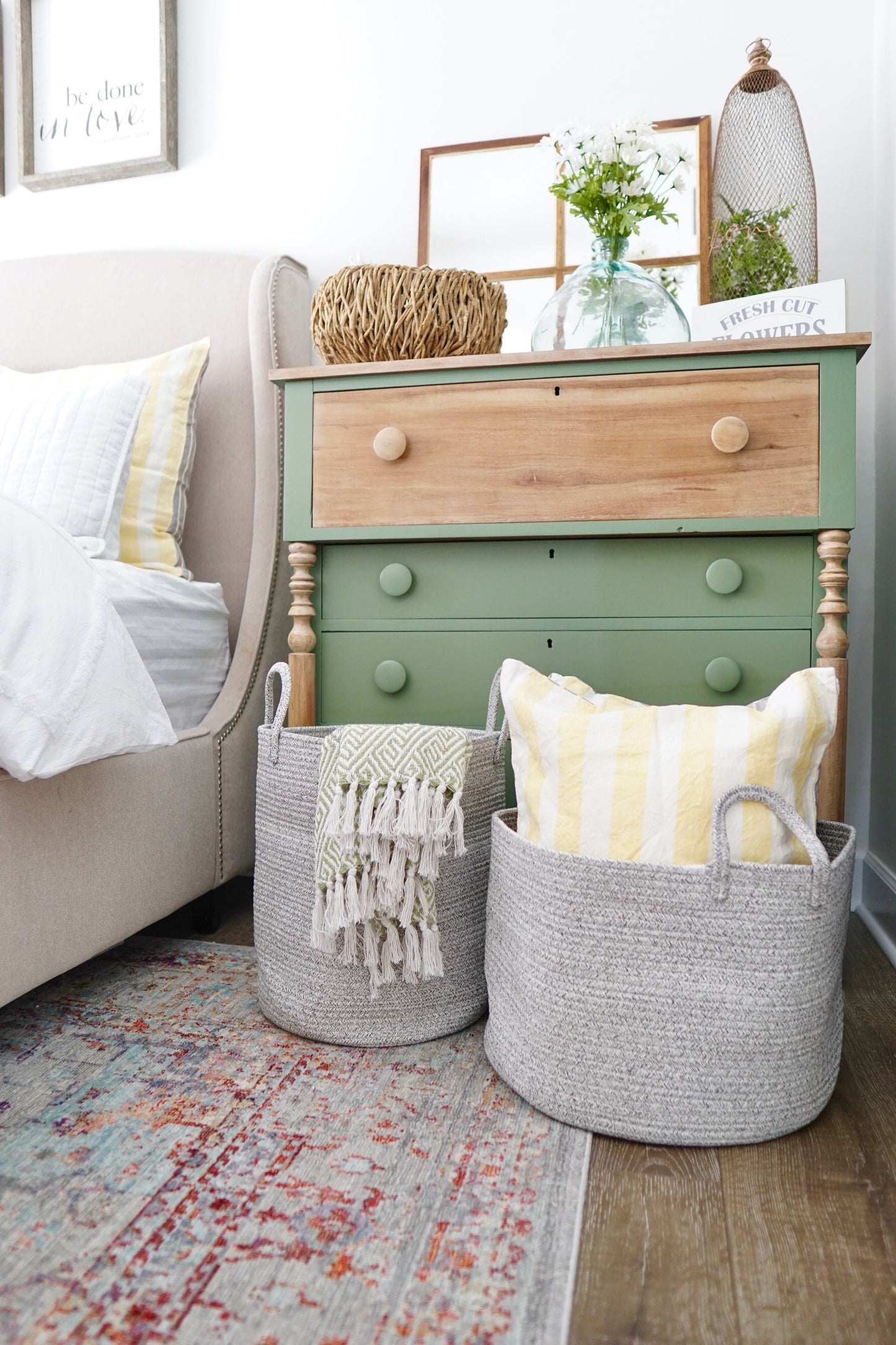 Cotton Rope Storage Basket - Full Mixed Gray - Wide