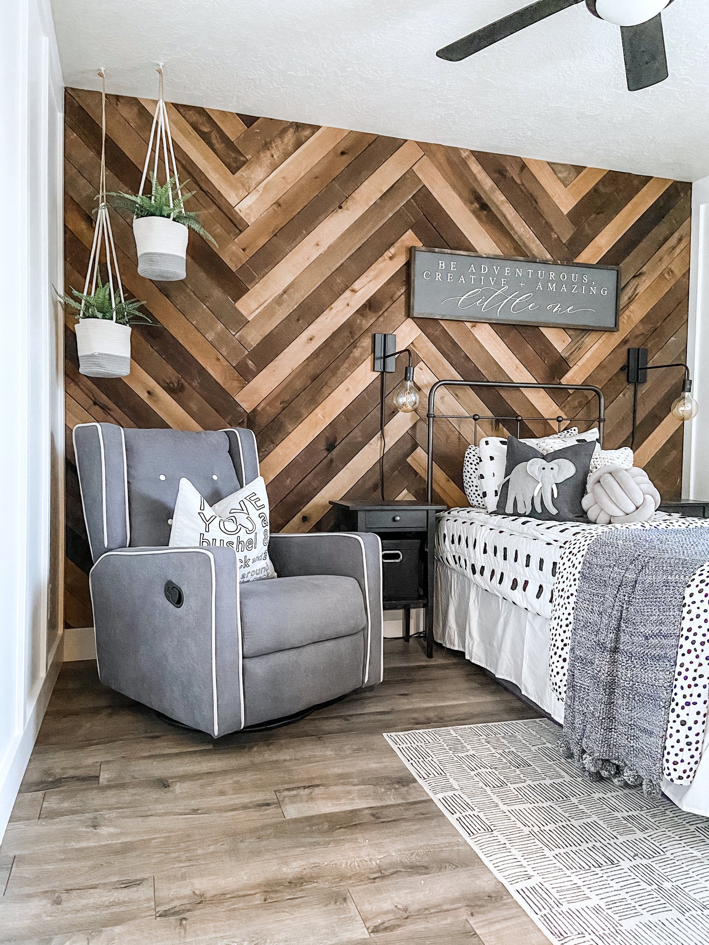 Cotton Rope Hanging Planter Basket - Set of 2 - Gray & Off-White