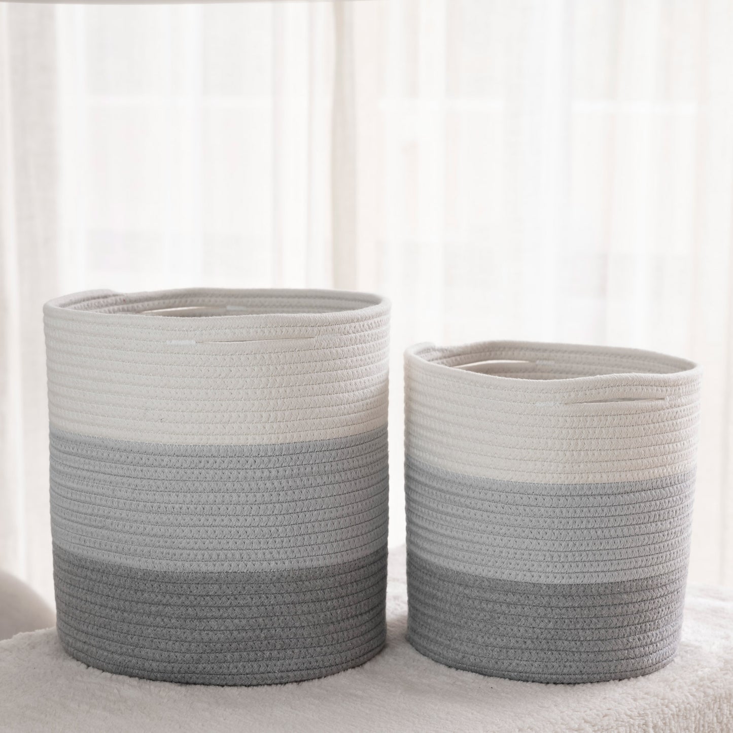 2-Pack Toned Gray Planter Basket