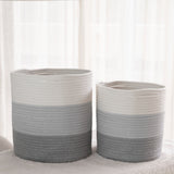 2-Pack Toned Gray Planter Basket