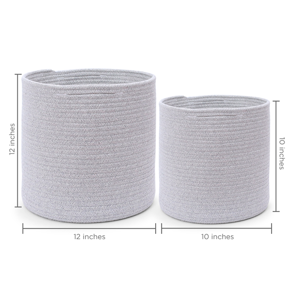 2-Pack Mixed Gray Planter Basket