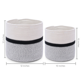 2-Pack Planter Basket - Off-White, Black and Gray