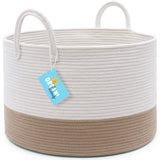 Cotton Rope Storage Basket - Honey & Off-White - Wide