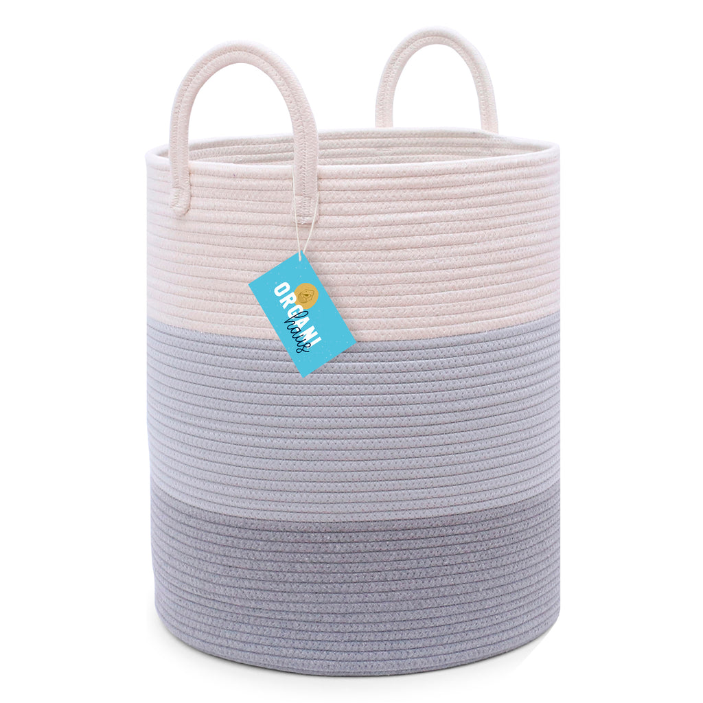 Cotton Rope Storage Basket - 3-Tone Gray - Tall