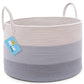 Cotton Rope Storage Basket - 3-Tone Gray - Wide