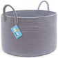 Cotton Rope Storage Basket - Full Gray - Wide