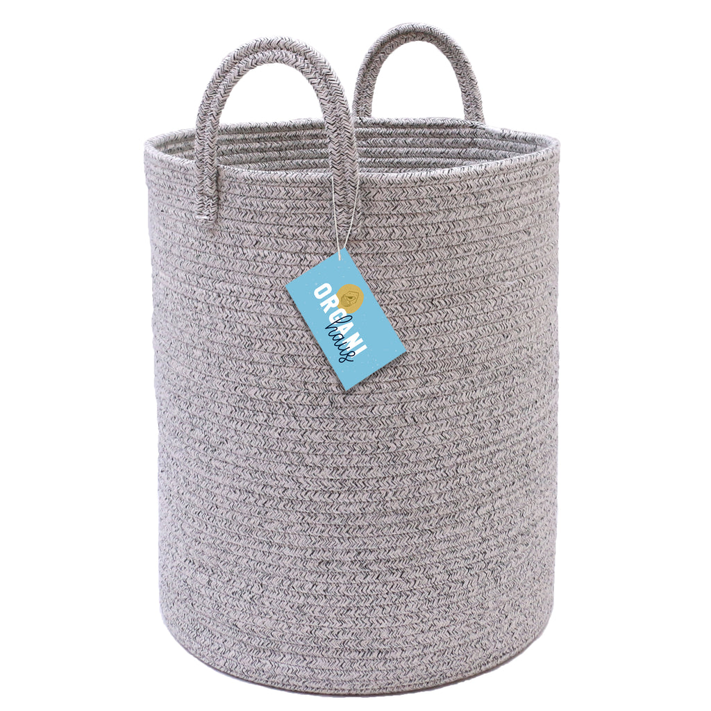 Cotton Rope Storage Basket - Full Mixed Gray - Tall