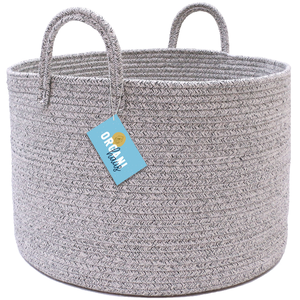 Cotton Rope Storage Basket - Full Mixed Gray - Wide
