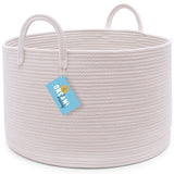 Cotton Rope Storage Basket - Full Off-White - Wide