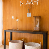 Cotton Rope Storage Basket - Off-White w/Rainbow Stitches - Wide