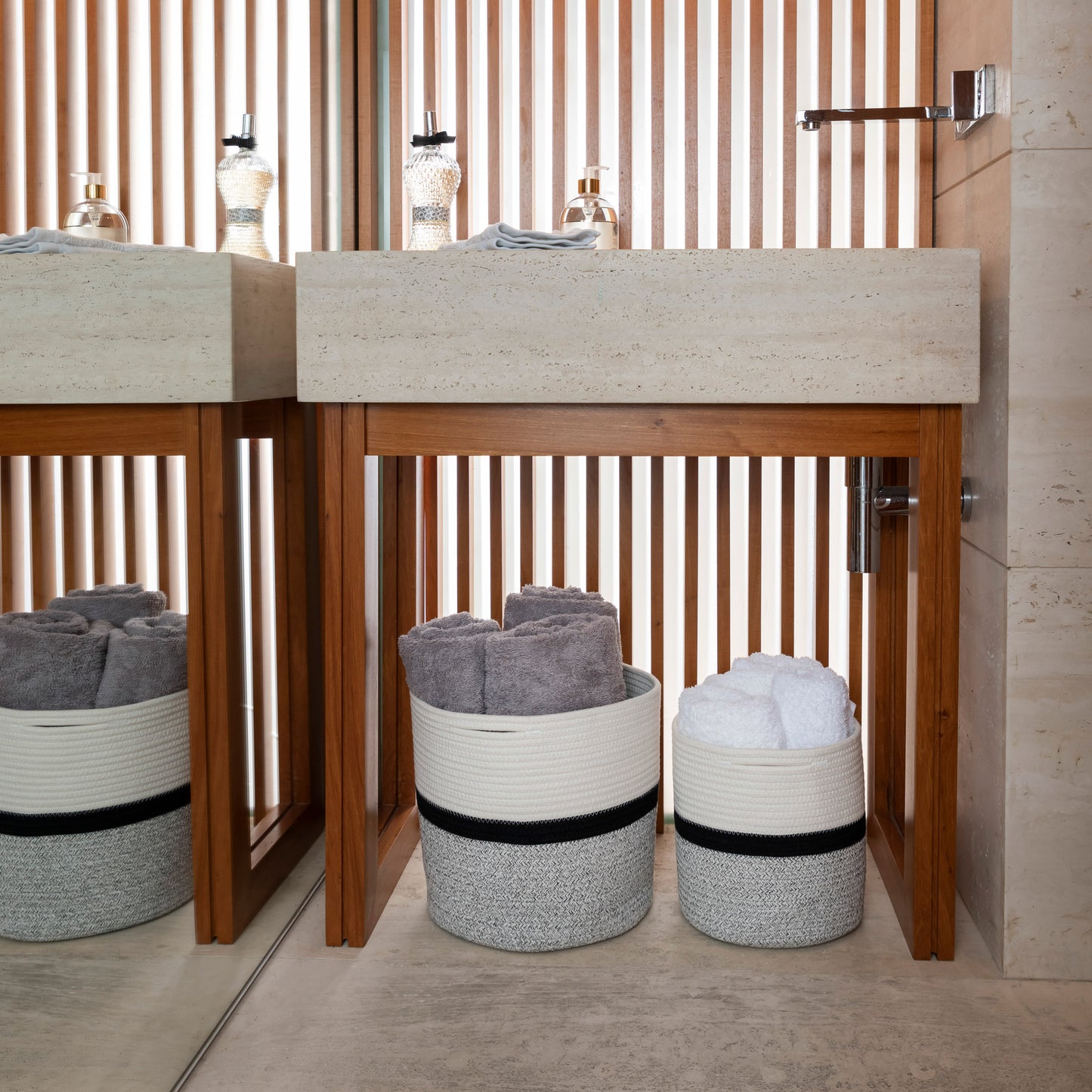 2-Pack Planter Basket - Off-White, Black and Gray