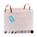 The Benjamin - Decorative Storage Baskets with Real Leather Handles